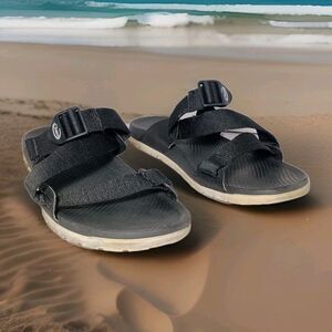 Chaco Lowdown Slides Womens Size 10 Black Adjustable Strap Beach Trail Sandals
